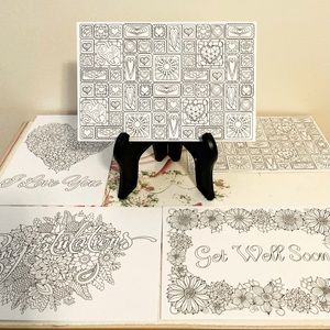 WAMA Coloring Postcards by GANZ Encouragement Love Get Well